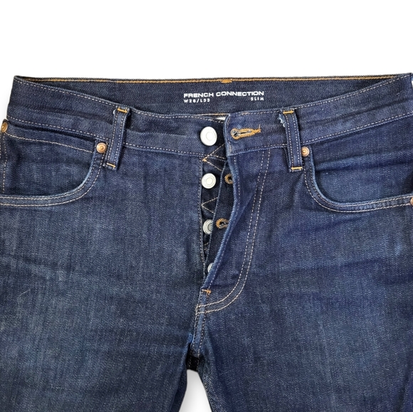 French Connection Women's Slim Fit Jeans Dark Blue Sz 28 - Picture 3 of 7